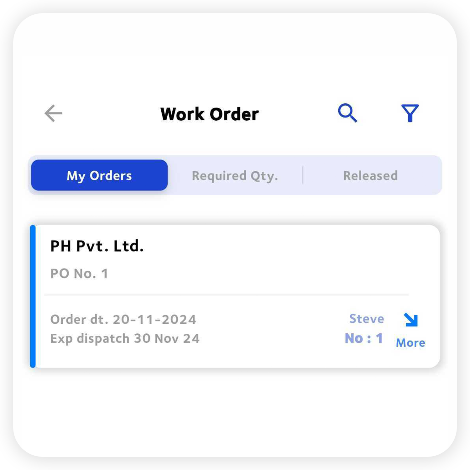 Working Bee Work Order My Orders